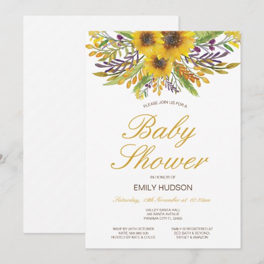 Uitnodiging tot het indienen van Baby showers voor (Voorkant / Achterkant)