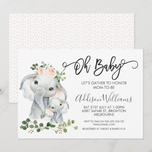 Uitnodiging tot het indienen van Baby showers voor (Voorkant / Achterkant)