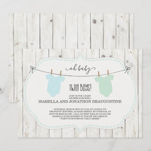 Uitnodiging tot het indienen van Baby showers voor (Voorkant / Achterkant)