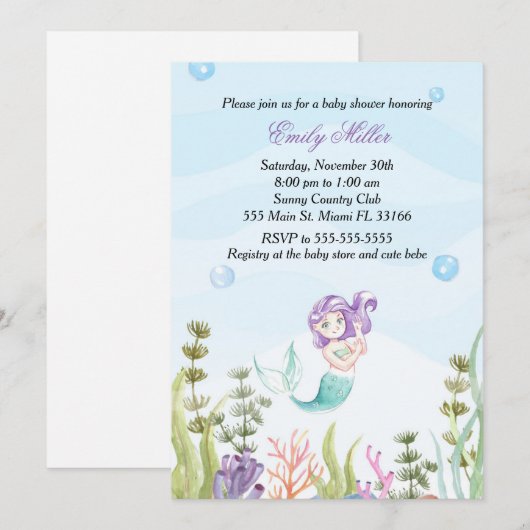 uitnodiging tot het indienen van Baby showers voor (Voorkant / Achterkant)