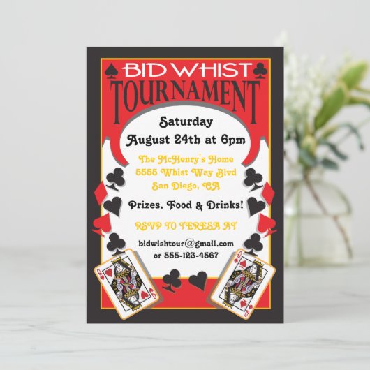 Uitnodiging tot het indienen van biedende Whist To (Staand voorkant)