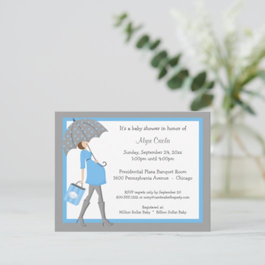 Uitnodiging tot het indienen van blauwe en grijze (Staand voorkant)