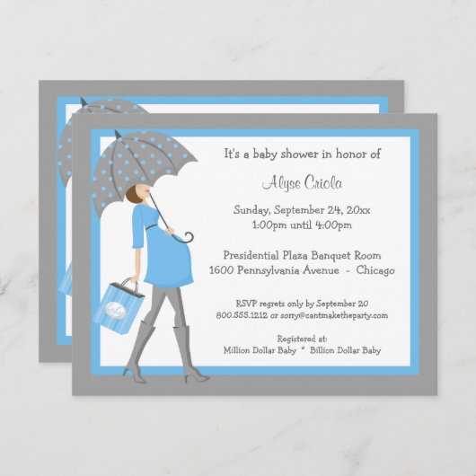 Uitnodiging tot het indienen van blauwe en grijze  (Voorkant / Achterkant)