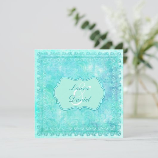 Uitnodiging tot het indienen van blauwe en groene  (Staand voorkant)