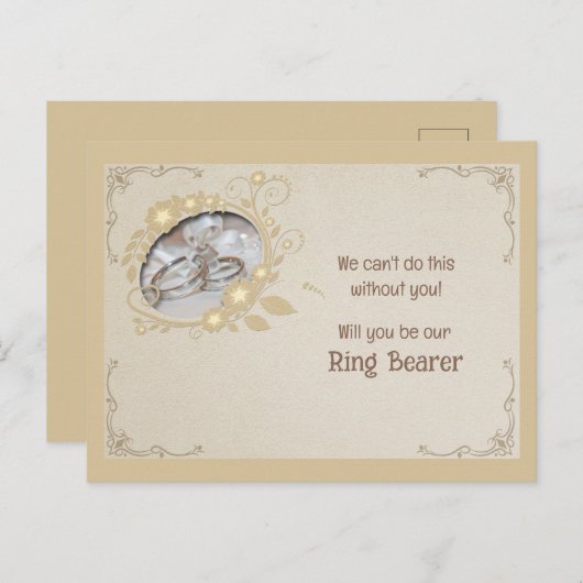 Uitnodiging tot het indienen van bruine en goudfle (Voorkant / Achterkant)