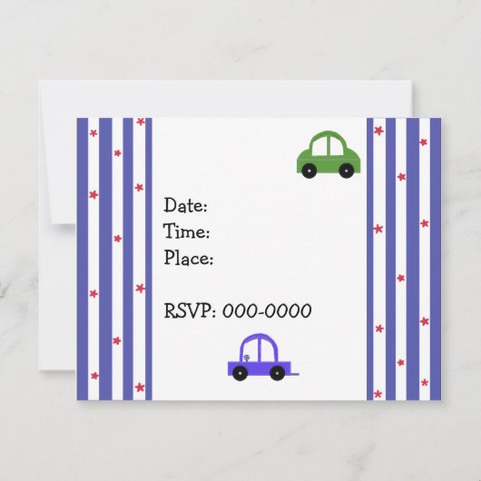 Uitnodiging tot het indienen van Cute Racing Zar (Achterkant)