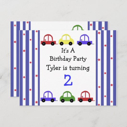 Uitnodiging tot het indienen van Cute Racing Zar (Voorkant / Achterkant)