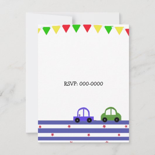 Uitnodiging tot het indienen van Cute Racing Zar (Achterkant)