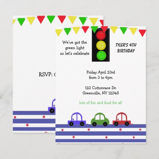 Uitnodiging tot het indienen van Cute Racing Zar (Voorkant / Achterkant)