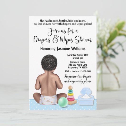 Uitnodiging tot het indienen van diapers en Baby s (Staand voorkant)