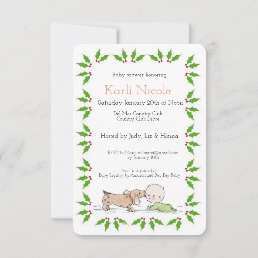 Uitnodiging tot het indienen van een Baby shower m (Voorkant)