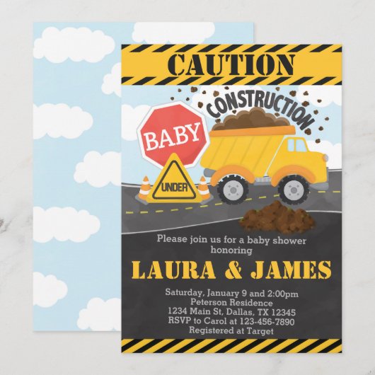 Uitnodiging tot het indienen van een Baby shower v (Voorkant / Achterkant)