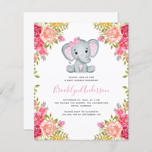 Uitnodiging tot het indienen van een Baby shower v (Voorkant / Achterkant)