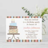  uitnodiging tot het indienen van een Birthday Cak (Staand voorkant)