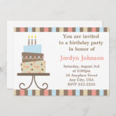  uitnodiging tot het indienen van een Birthday Cak (Voorkant / Achterkant)