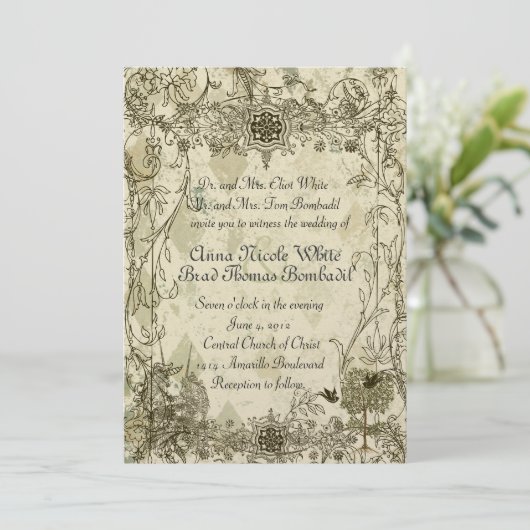 uitnodiging tot het indienen van een huwelijk (Staand voorkant)