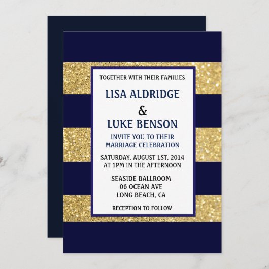 uitnodiging tot het indienen van een marinegouden (Voorkant / Achterkant)