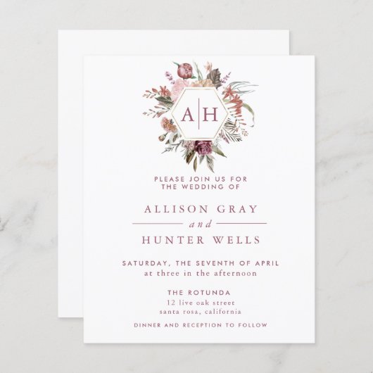 Uitnodiging tot het indienen van een mosterd Roos (Voorkant / Achterkant)