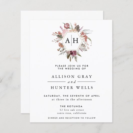 Uitnodiging tot het indienen van een mosterd Roos (Voorkant / Achterkant)