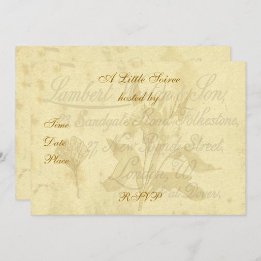  uitnodiging tot het indienen van een oproepkaart (Voorkant / Achterkant)