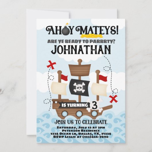 Uitnodiging tot het indienen van een piratenpartij (Voorkant)