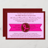 Uitnodiging tot het indienen van een roze lint (Voorkant / Achterkant)