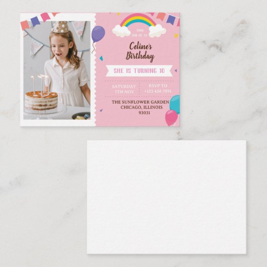 Uitnodiging tot het indienen van een roze-Thaise P (Voorkant / Achterkant)