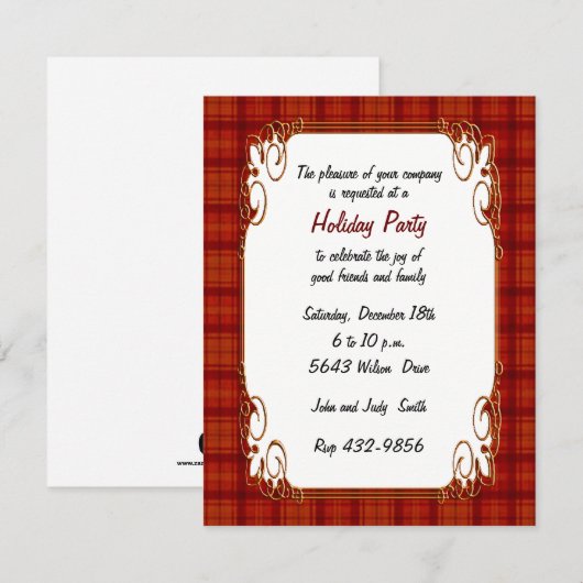 uitnodiging tot het indienen van feestdagen (Voorkant / Achterkant)