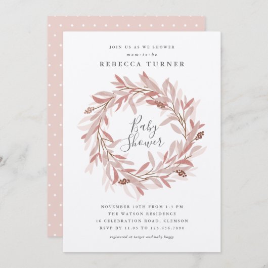 Uitnodiging tot het indienen van grote baby shower (Voorkant / Achterkant)