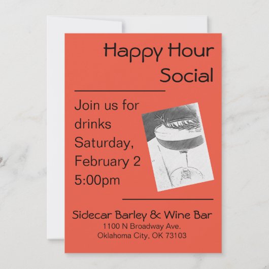 Uitnodiging tot het indienen van Happy Hour Social (Achterkant)