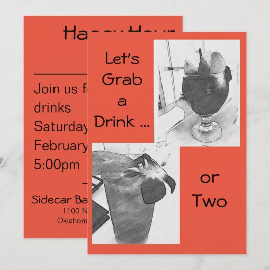 Uitnodiging tot het indienen van Happy Hour Social (Voorkant / Achterkant)