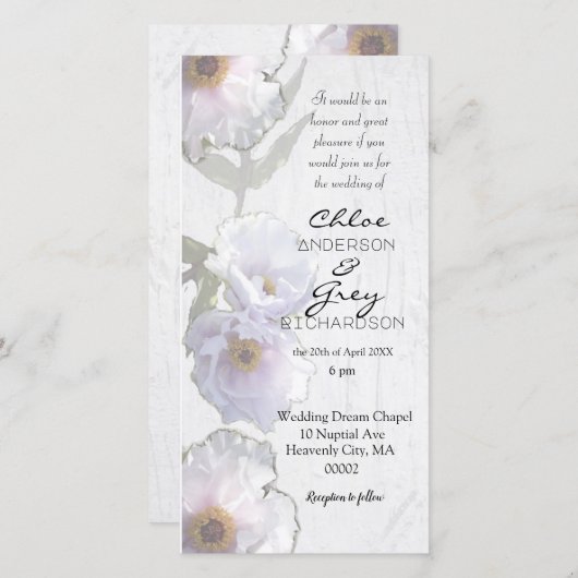 Uitnodiging tot het indienen van huwelijksfeestjes (Voorkant / Achterkant)