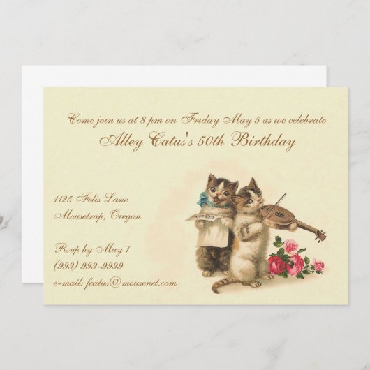 uitnodiging tot het indienen van katten (Voorkant / Achterkant)