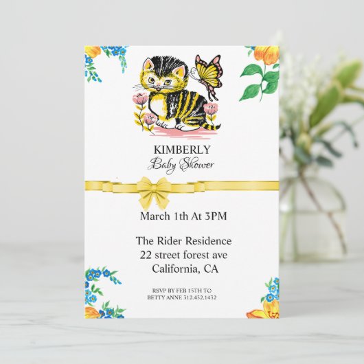 Uitnodiging tot het indienen van katten- en vlinde (Staand voorkant)