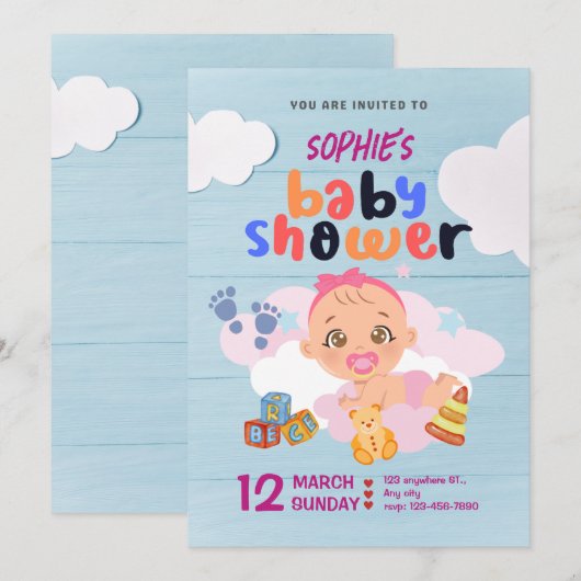 uitnodiging tot het indienen van kleurrijke blauwe (Voorkant / Achterkant)