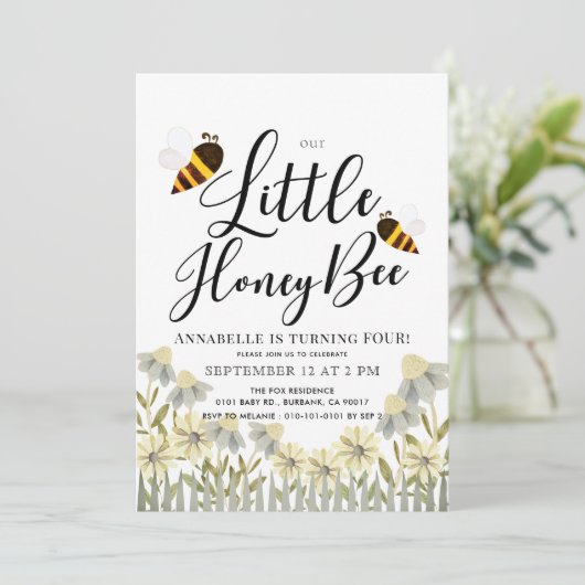 uitnodiging tot het indienen van Little Honey Bee (Staand voorkant)