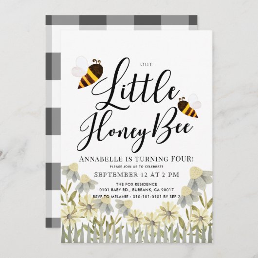 uitnodiging tot het indienen van Little Honey Bee (Voorkant / Achterkant)