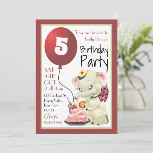 uitnodiging tot het indienen van olifanten op Bir (Staand voorkant)