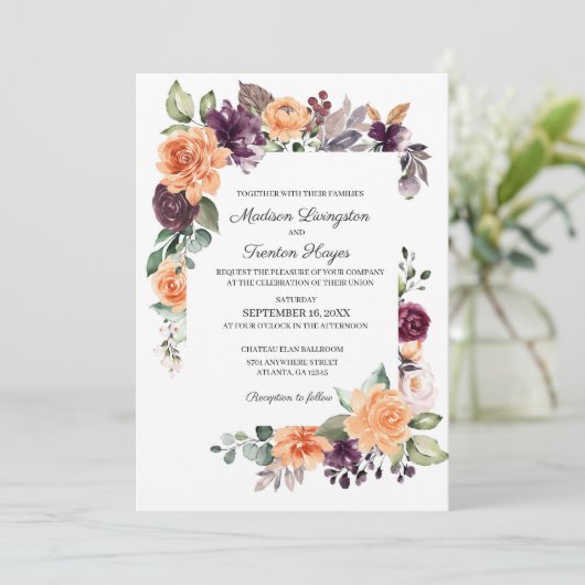 Uitnodiging tot het indienen van Paarse peach (Staand voorkant)