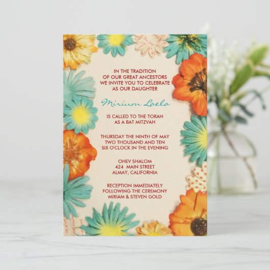 Uitnodiging tot het indienen van papieren bloemen  (Staand voorkant)