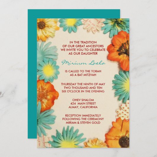 Uitnodiging tot het indienen van papieren bloemen (Voorkant / Achterkant)