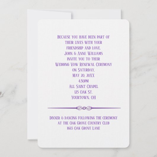 Uitnodiging tot het indienen van pure Paarse weduw (Achterkant)