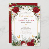 Uitnodiging tot het indienen van rode en goudkoort (Voorkant / Achterkant)