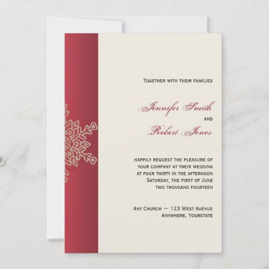 Uitnodiging tot het indienen van rode en goudsnowf (Achterkant)