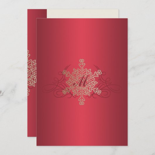 Uitnodiging tot het indienen van rode en goudsnowf (Voorkant / Achterkant)