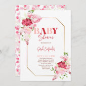 Uitnodiging tot het indienen van rode en roze Baby (Voorkant / Achterkant)