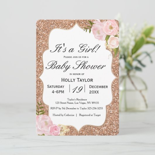 Uitnodiging tot het indienen van Roos Gold Baby sh (Staand voorkant)