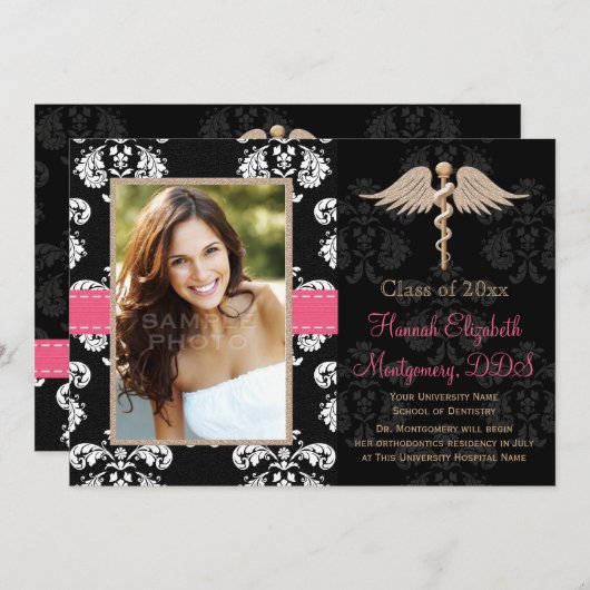 Uitnodiging tot het indienen van roze aankondiging (Voorkant / Achterkant)