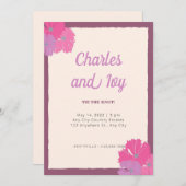 uitnodiging tot het indienen van roze en Paarse Fl (Voorkant / Achterkant)