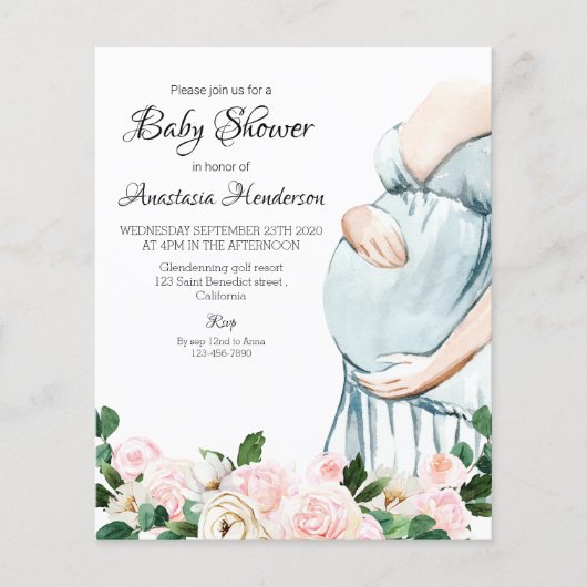 Uitnodiging tot het indienen van rozen/Baby shower Flyer (Voorkant)